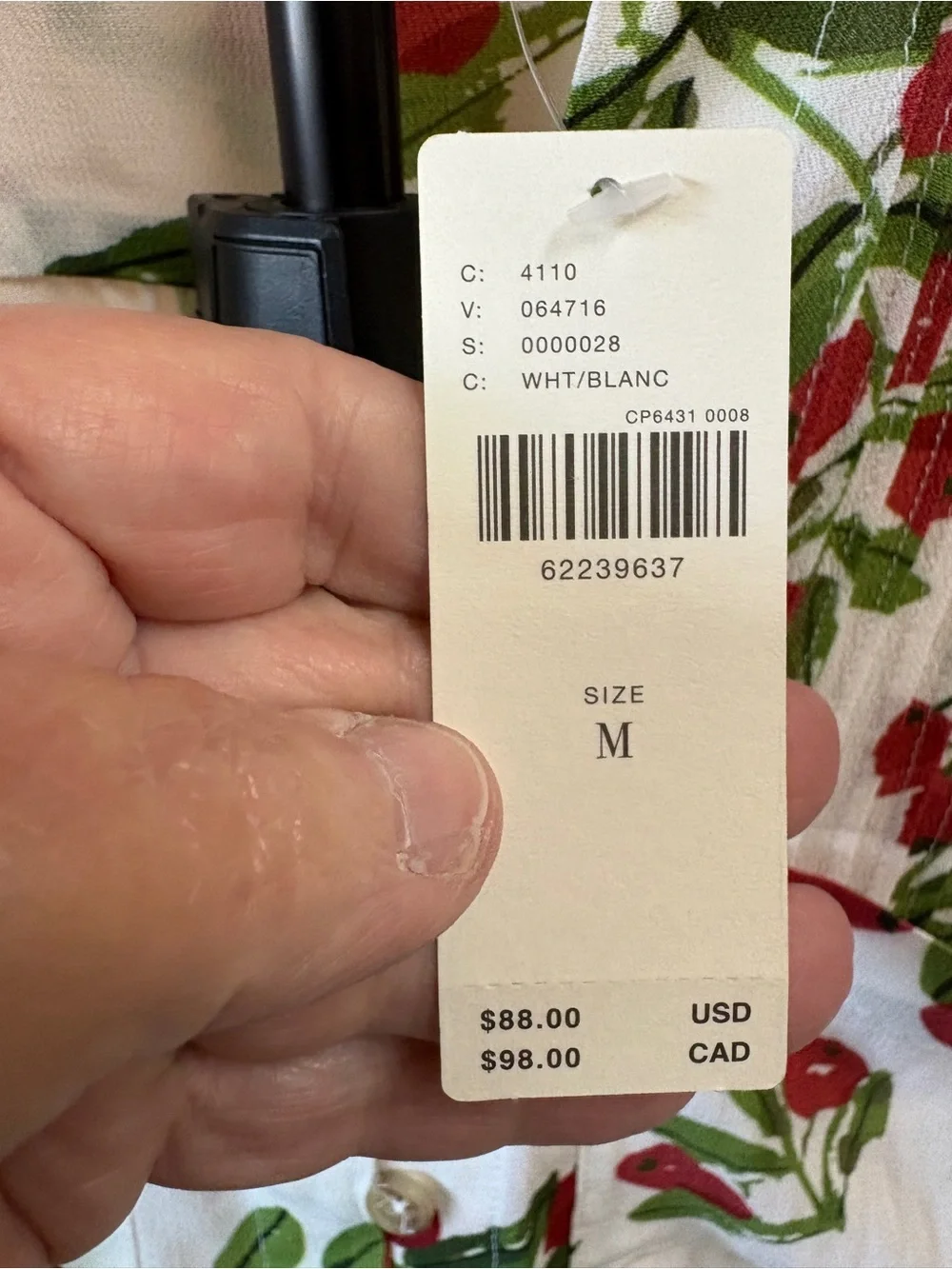 NWT Vera For Anthropologie Cherry-Print Pintuck Button Down Sleeveless Top S-Med - Picture 7 of 14